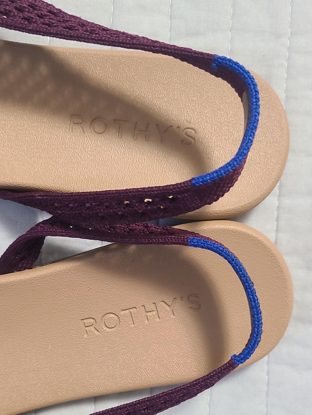 NWOT Rothy's The Almond Slingback Minimalist Airy Stretchy Plum Mesh Sz 10.5 - Picture 2 of 7